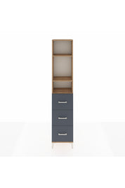 Arges Dolap 3 Raflı 3 Çekmeceli 44x30x221 Çam-Antrasit