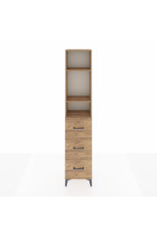 Arges Dolap 3 Raflı 3 Çekmeceli 44x30x221 Çam-Çam