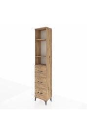 Arges Dolap 3 Raflı 3 Çekmeceli 44x30x221 Çam-Çam