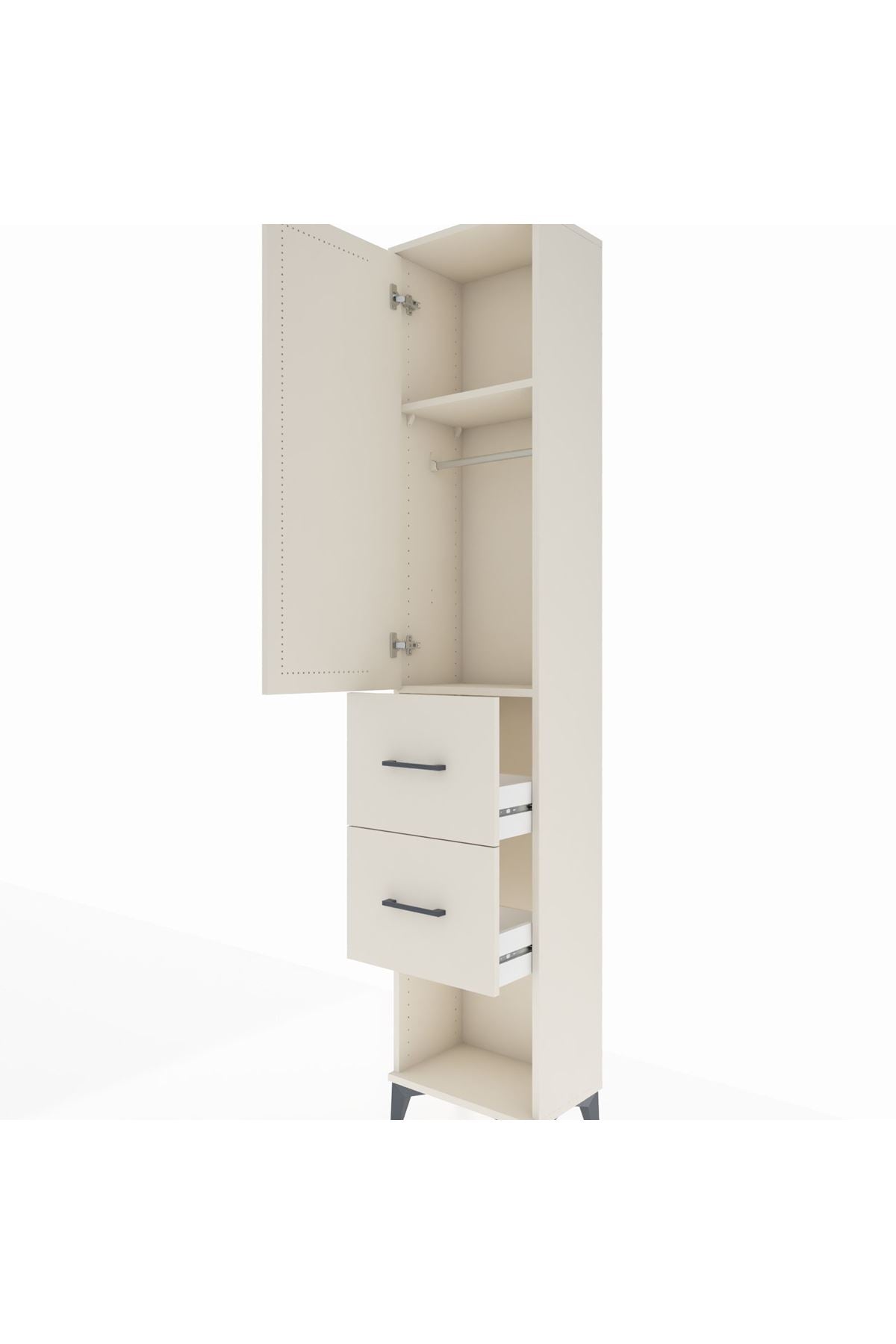 Arges Dolap 2 Raflı 2 Çekmeceli Tek Askılı 44x30x221 Aytaşı-Aytaşı