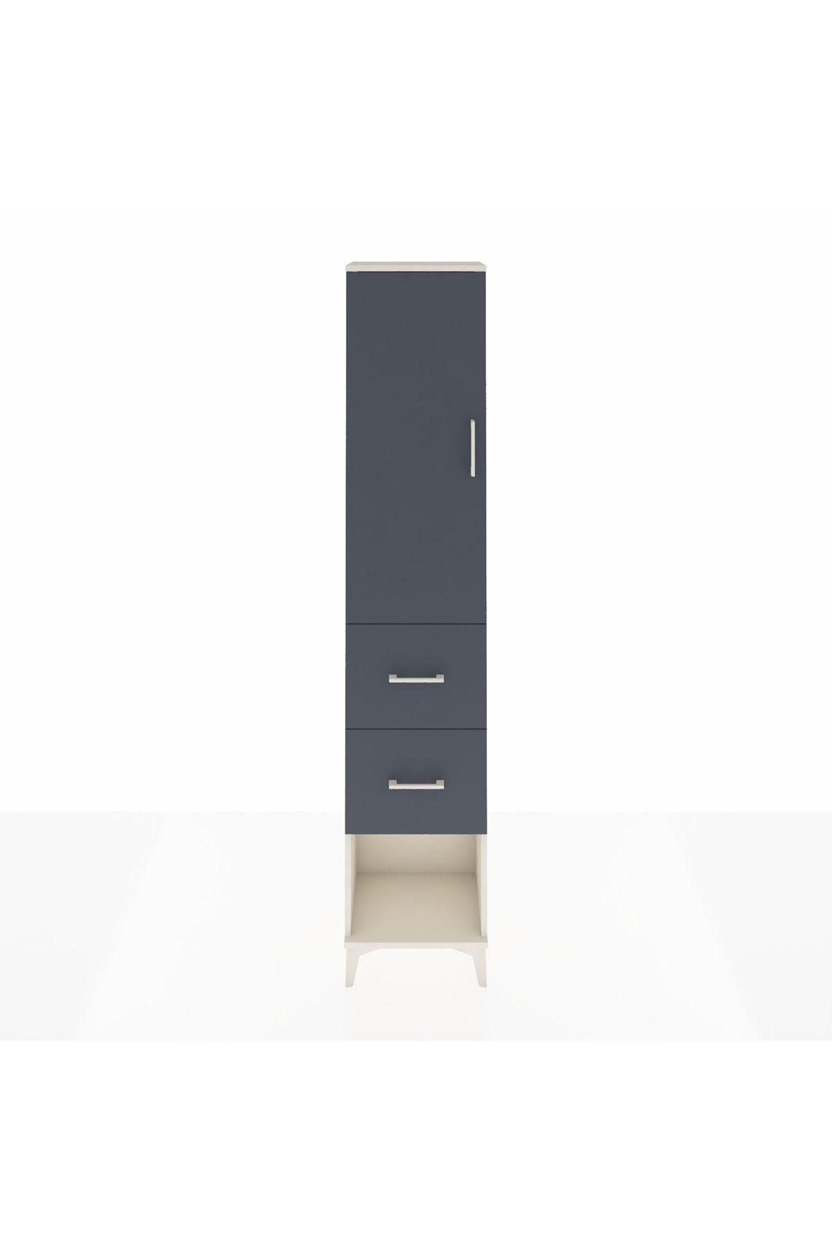 Arges Dolap 2 Raflı 2 Çekmeceli Tek Askılı 44x30x221 Aytaşı-Antrasit