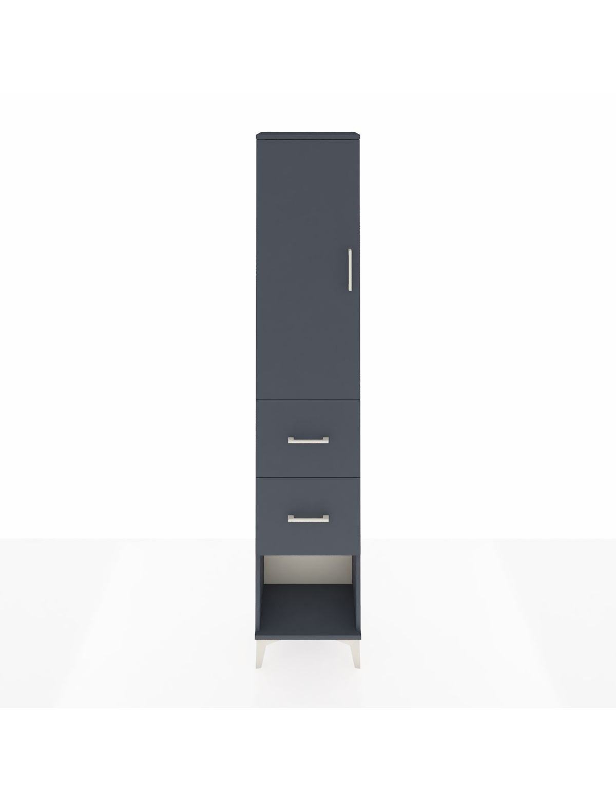 Arges Dolap 2 Raflı 2 Çekmeceli Tek Askılı 44x30x221 Antrasit-Antrasit