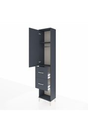 Arges Dolap 2 Raflı 2 Çekmeceli Tek Askılı 44x30x221 Antrasit-Antrasit