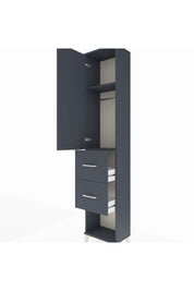 Arges Dolap 2 Raflı 2 Çekmeceli Tek Askılı 44x30x221 Antrasit-Antrasit