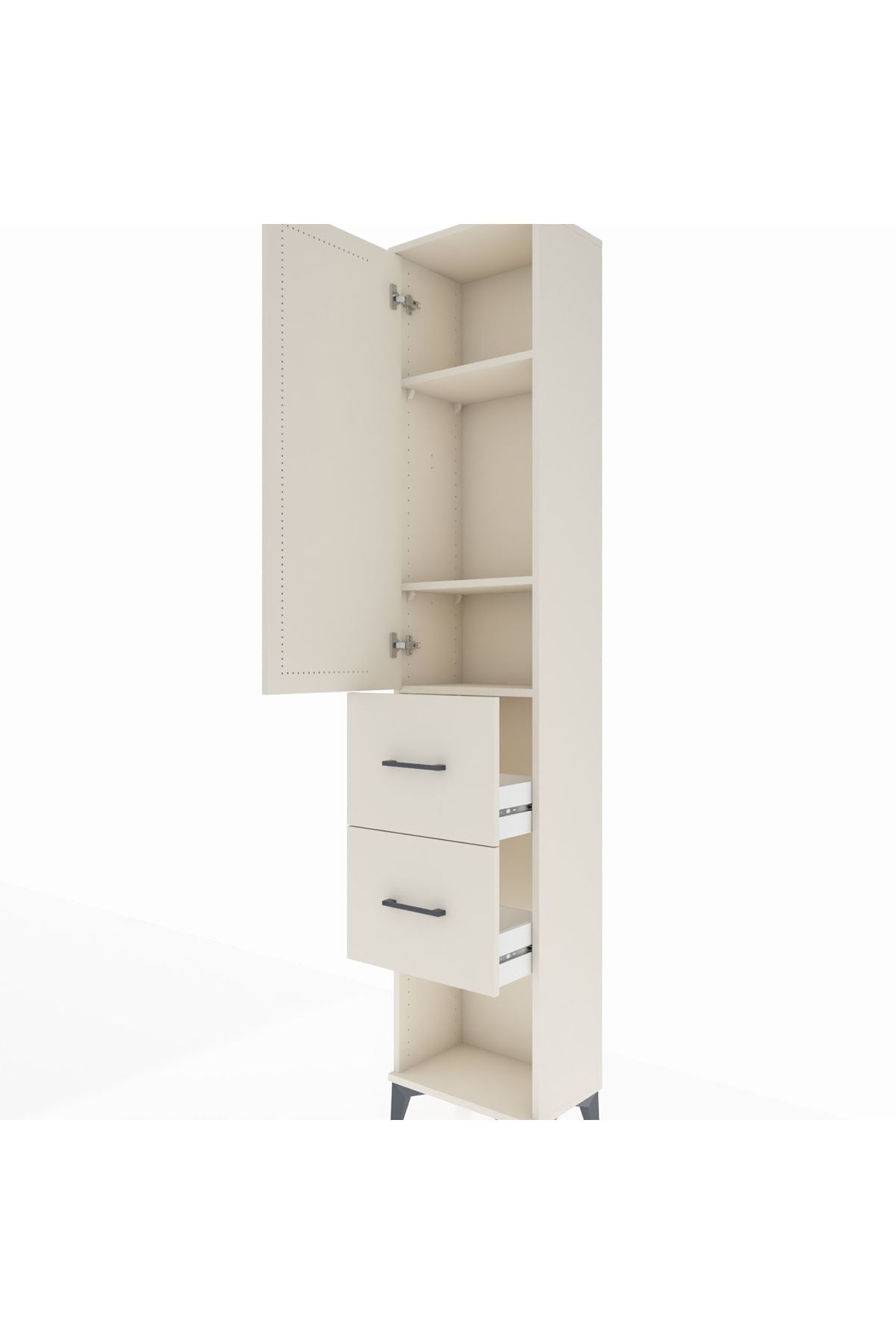 Arges Dolap 3 Raflı 2 Çekmeceli Tek Kapaklı 44x30x221 Aytaşı-Aytaşı