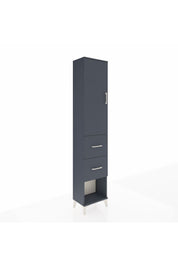 Arges Dolap 3 Raflı 2 Çekmeceli Tek Kapaklı 44x30x221 Antrasit-Antrasit