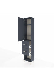 Arges Dolap 3 Raflı 2 Çekmeceli Tek Kapaklı 44x30x221 Antrasit-Antrasit