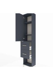 Arges Dolap 3 Raflı 2 Çekmeceli Tek Kapaklı 44x30x221 Antrasit-Antrasit
