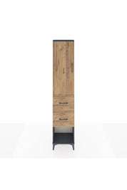 Arges Dolap 3 Raflı 2 Çekmeceli Tek Kapaklı 44x30x221 Antrasit-Çam