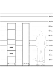 Arges Dolap 3 Raflı 2 Çekmeceli 44x30x221 Aytaşı-Antrasit