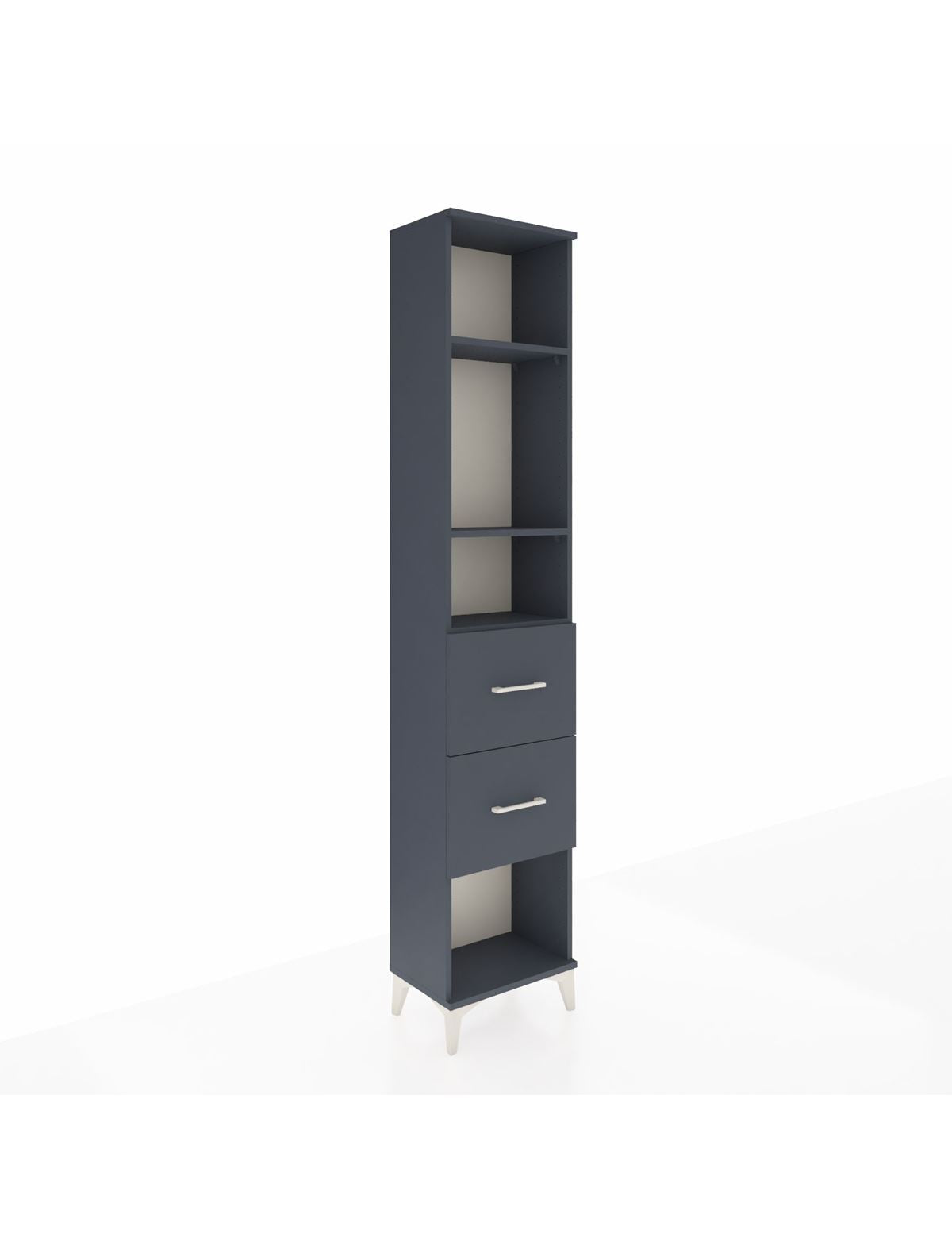 Arges Dolap 3 Raflı 2 Çekmeceli 44x30x221 Antrasit-Antrasit