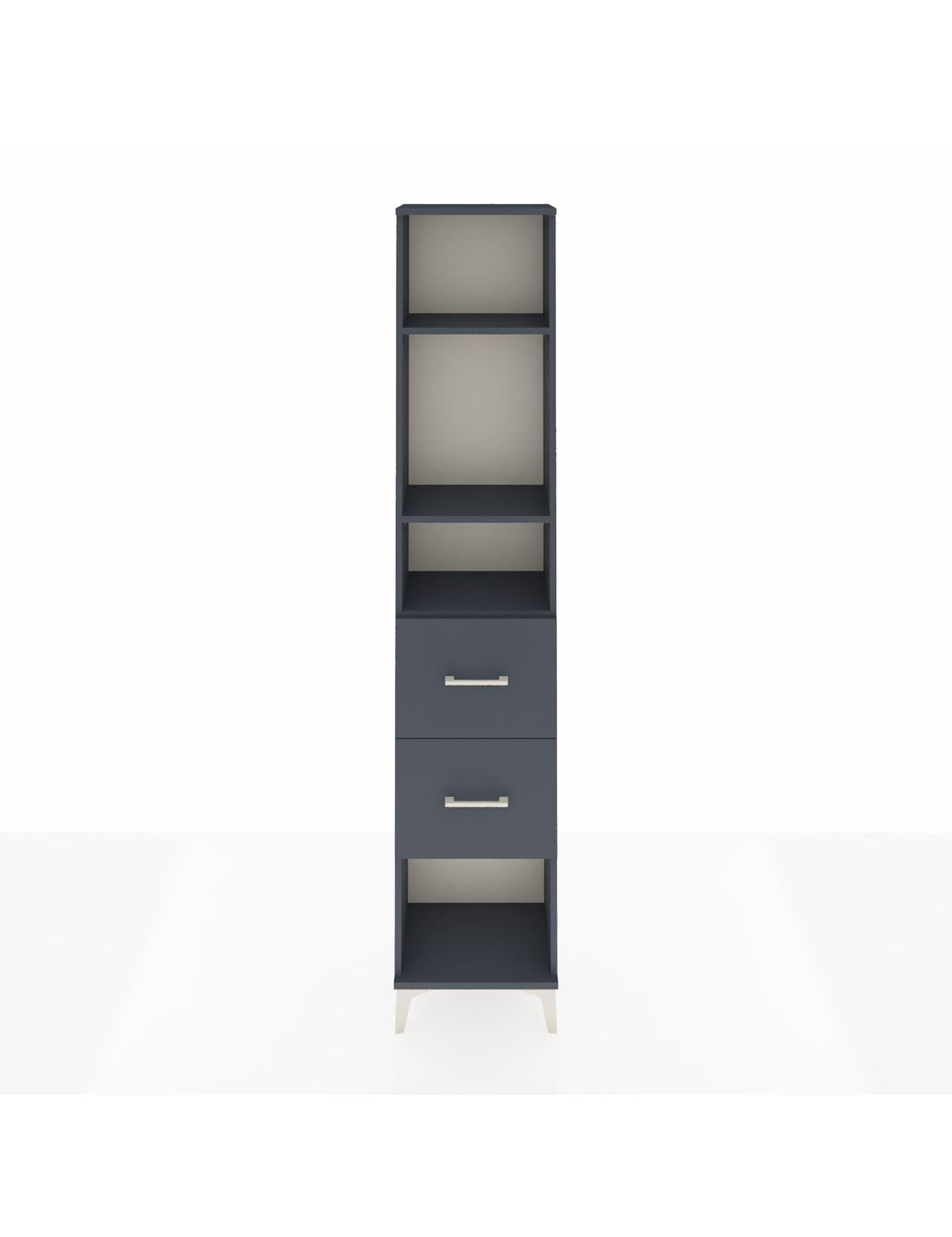 Arges Dolap 3 Raflı 2 Çekmeceli 44x30x221 Antrasit-Antrasit