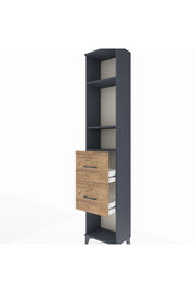 Arges Dolap 3 Raflı 2 Çekmeceli 44x30x221 Antrasit-Çam