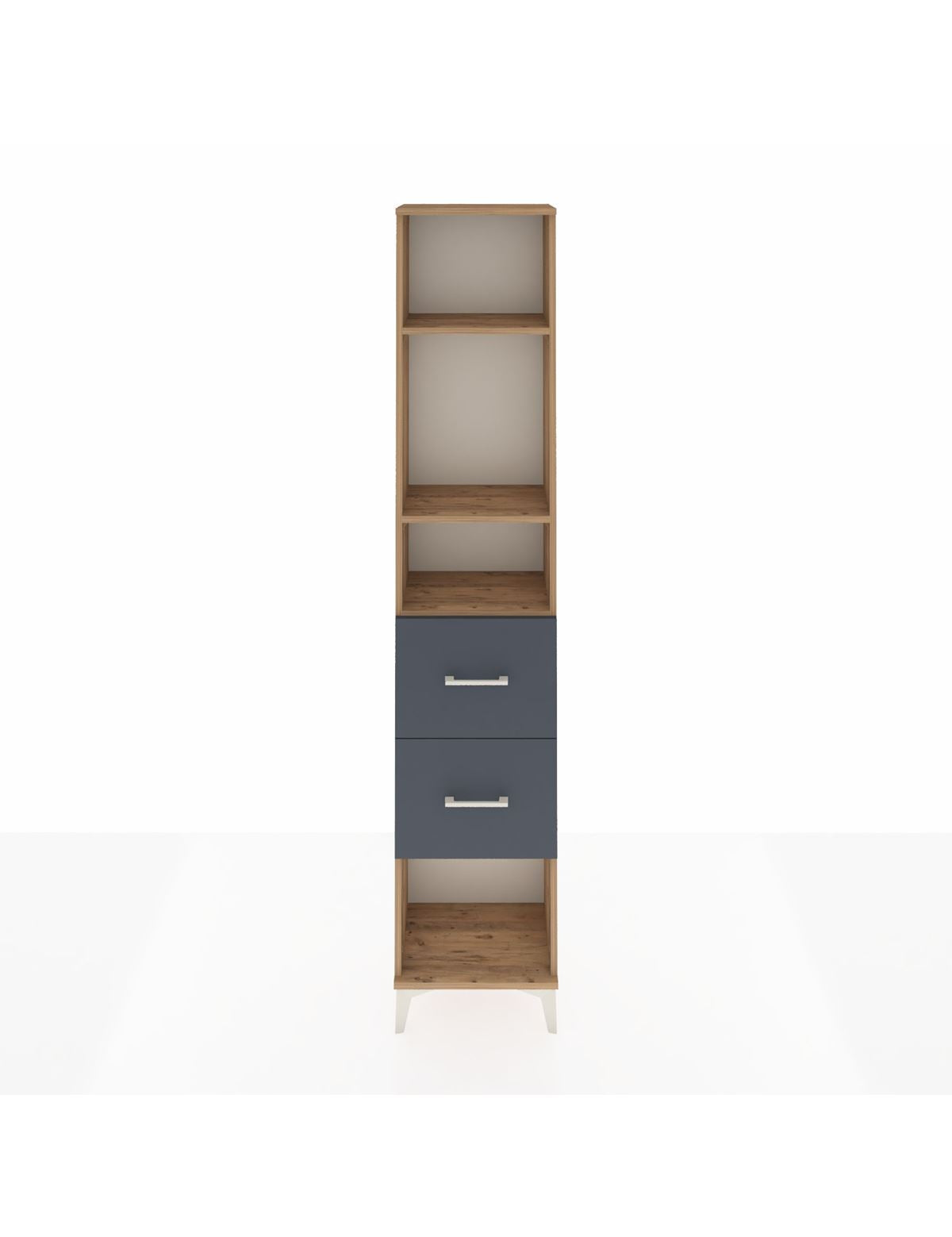 Arges Dolap 3 Raflı 2 Çekmeceli 44x30x221 Çam-Antrasit