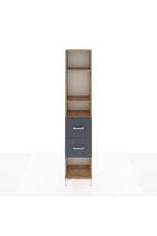 Arges Dolap 3 Raflı 2 Çekmeceli 44x30x221 Çam-Antrasit