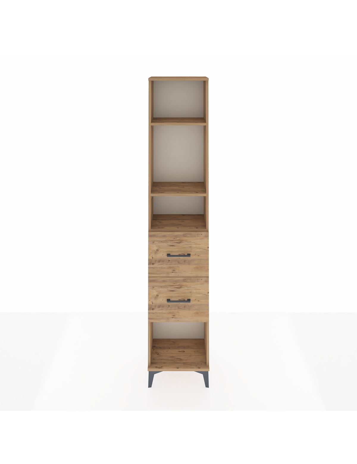 Arges Dolap 3 Raflı 2 Çekmeceli 44x30x221 Çam-Çam