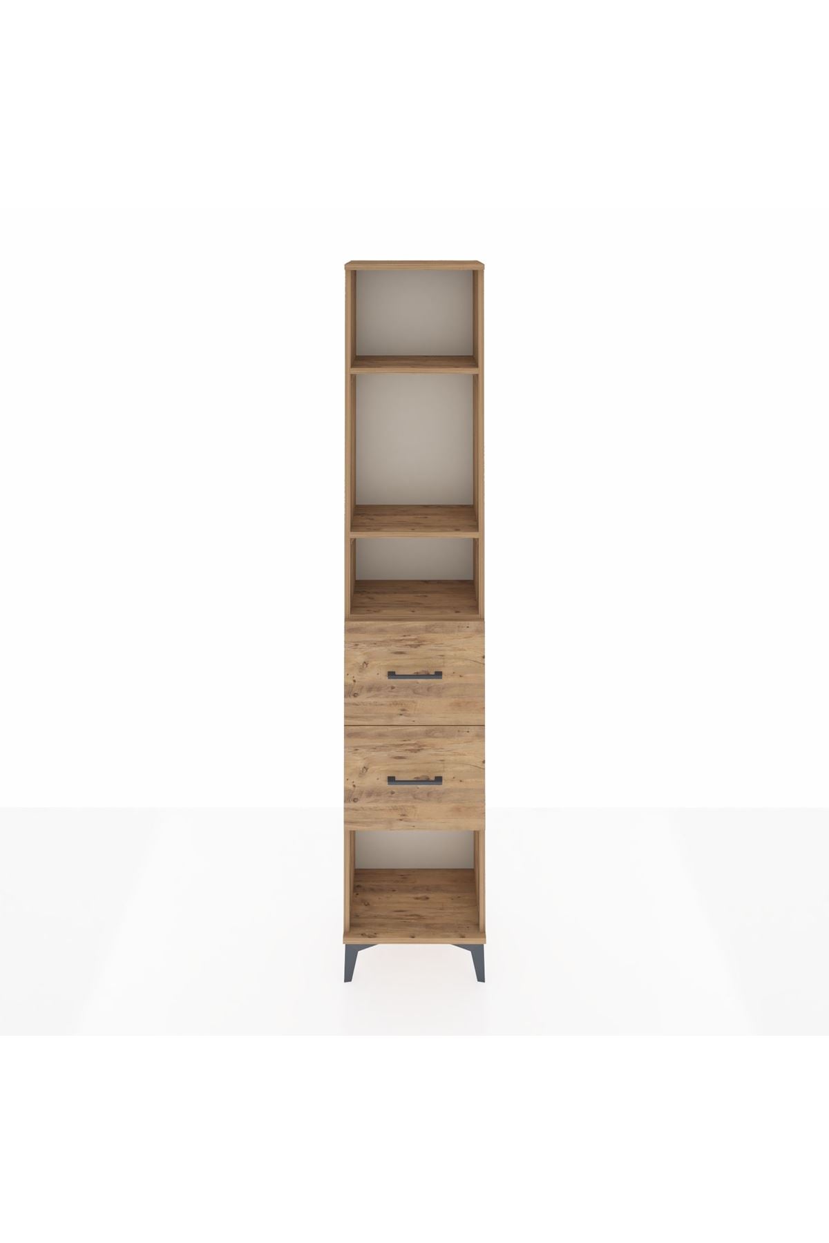 Arges Dolap 3 Raflı 2 Çekmeceli 44x30x221 Çam-Çam