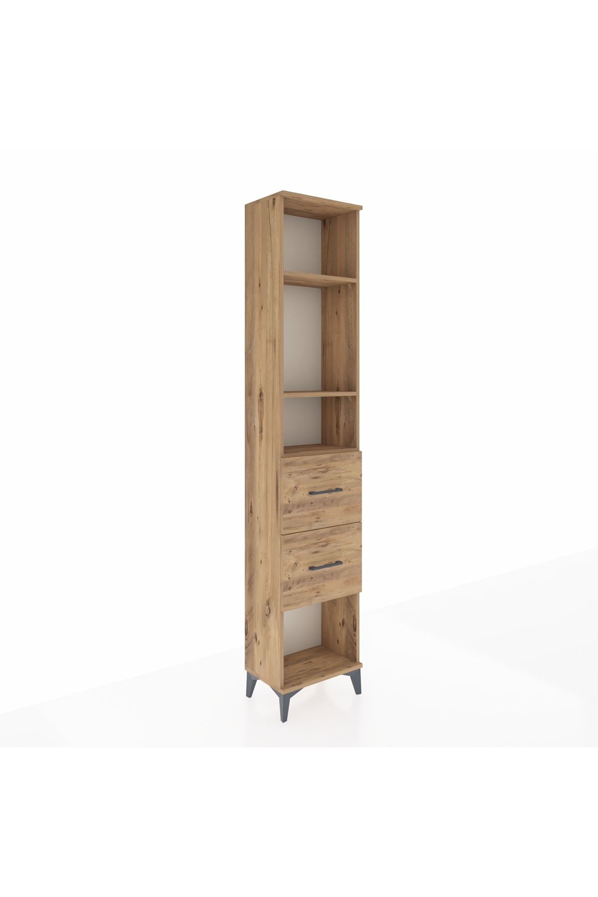 Arges Dolap 3 Raflı 2 Çekmeceli 44x30x221 Çam-Çam