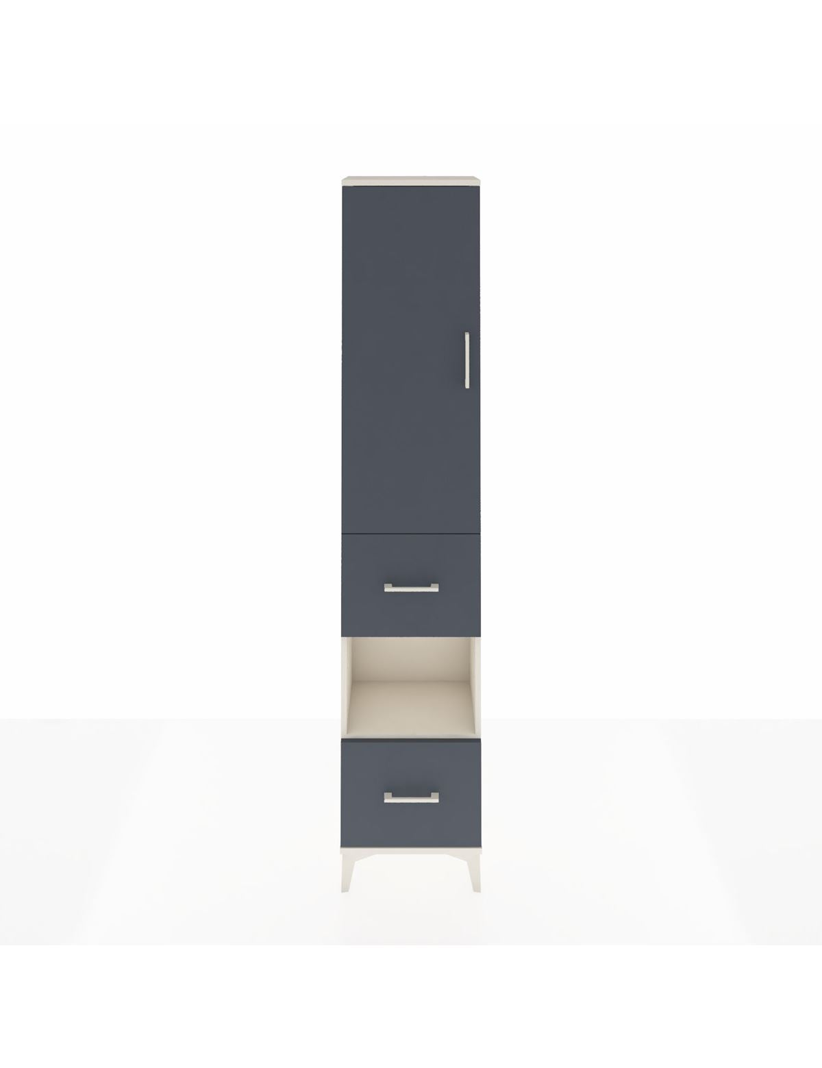 Arges Dolap 3 Raflı 2 Çekmeceli Tek Askılı 44x30x221 Aytaşı-Antrasit