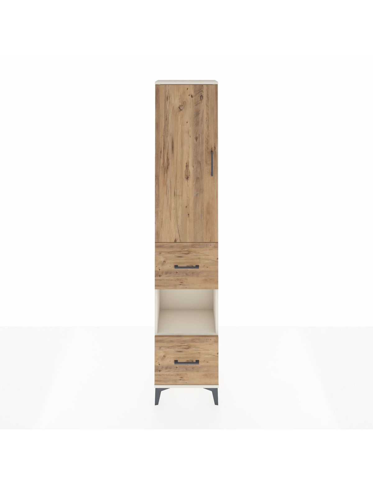 Arges Dolap 3 Raflı 2 Çekmeceli Tek Askılı 44x30x221 Aytaşı-Çam