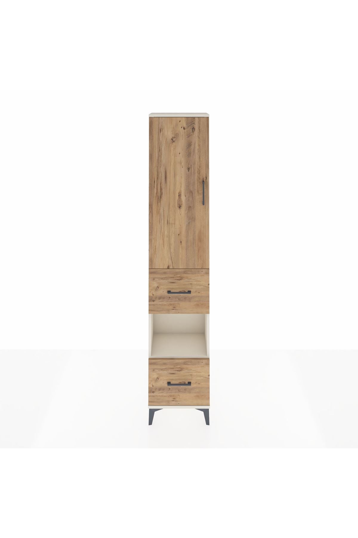 Arges Dolap 3 Raflı 2 Çekmeceli Tek Askılı 44x30x221 Aytaşı-Çam