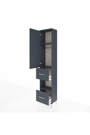 Arges Dolap 3 Raflı 2 Çekmeceli Tek Askılı 44x30x221 Antrasit-Antrasit