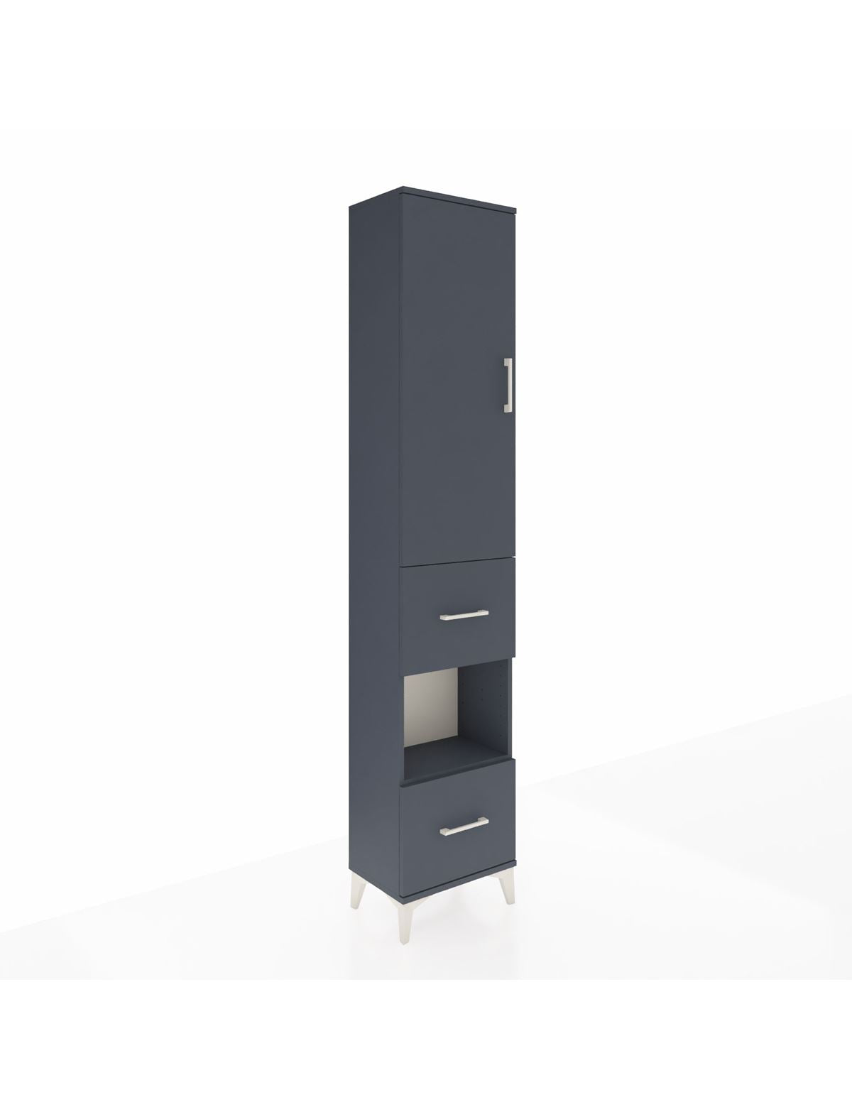 Arges Dolap 3 Raflı 2 Çekmeceli Tek Askılı 44x30x221 Antrasit-Antrasit