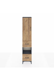 Arges Dolap 3 Raflı 2 Çekmeceli Tek Askılı 44x30x221 Antrasit-Çam