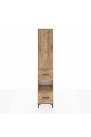 Arges Dolap 3 Raflı 2 Çekmeceli Tek Askılı 44x30x221 Çam-Çam