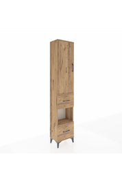 Arges Dolap 3 Raflı 2 Çekmeceli Tek Askılı 44x30x221 Çam-Çam