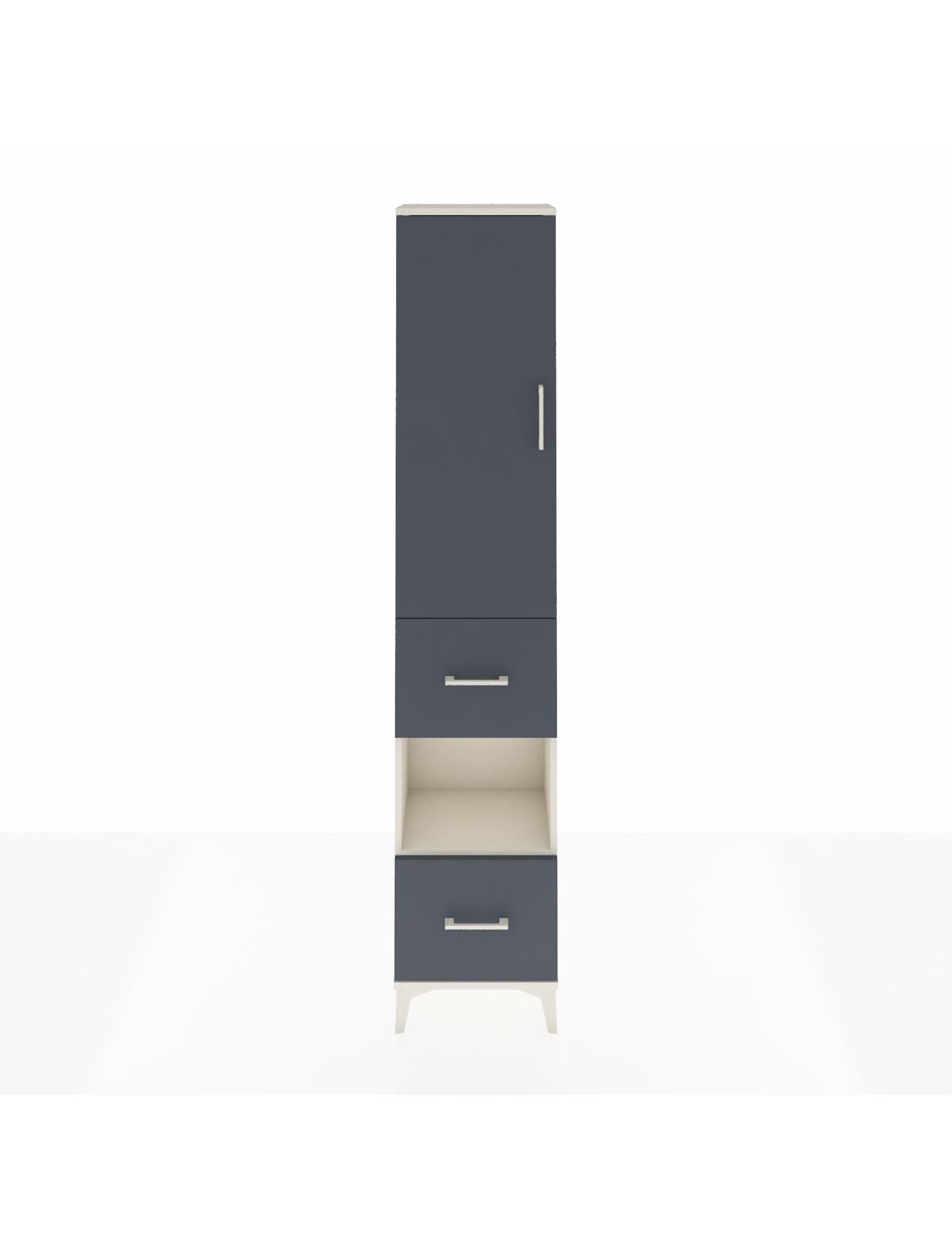 Arges Dolap 4 Raflı 2 Çekmeceli Tek Kapaklı 44x30x221 Aytaşı-Antrasit