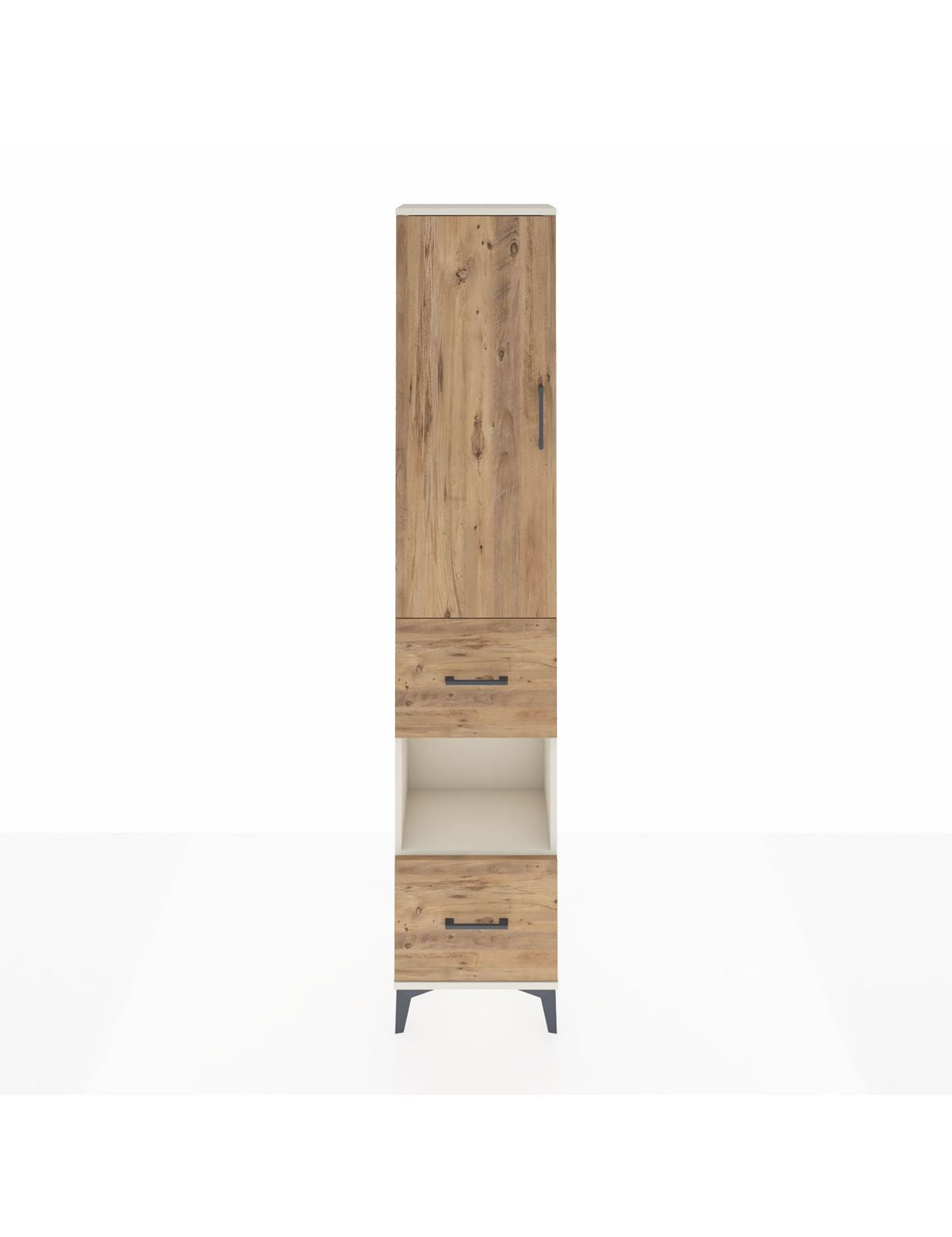 Arges Dolap 4 Raflı 2 Çekmeceli Tek Kapaklı 44x30x221 Aytaşı-Çam