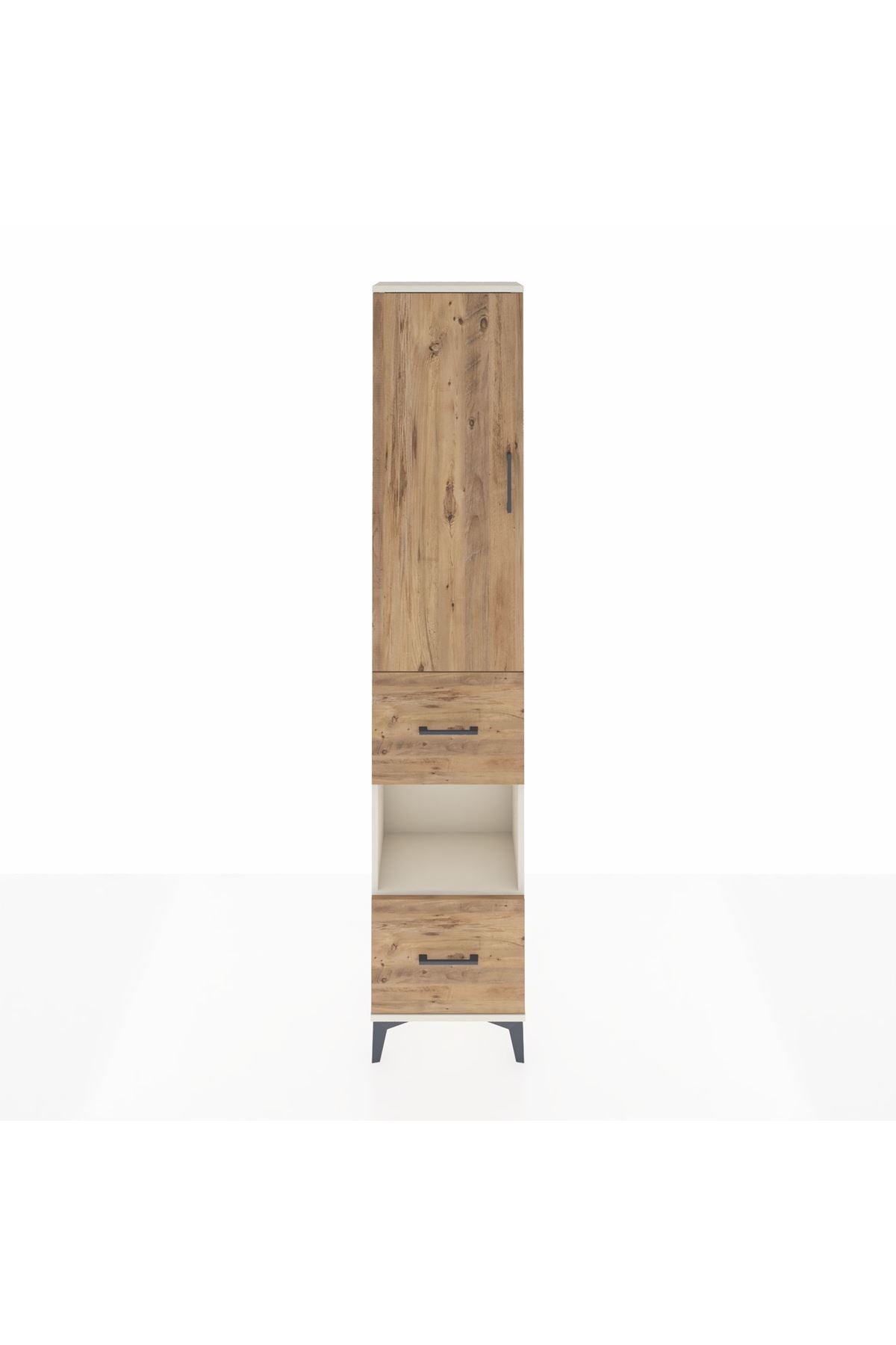 Arges Dolap 4 Raflı 2 Çekmeceli Tek Kapaklı 44x30x221 Aytaşı-Çam