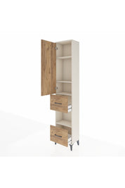 Arges Dolap 4 Raflı 2 Çekmeceli Tek Kapaklı 44x30x221 Aytaşı-Çam