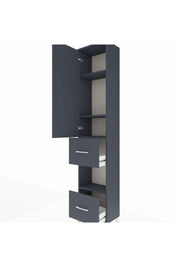 Arges Dolap 4 Raflı 2 Çekmeceli Tek Kapaklı 44x30x221 Antrasit-Antrasit