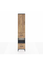 Arges Dolap 4 Raflı 2 Çekmeceli Tek Kapaklı 44x30x221 Antrasit-Çam