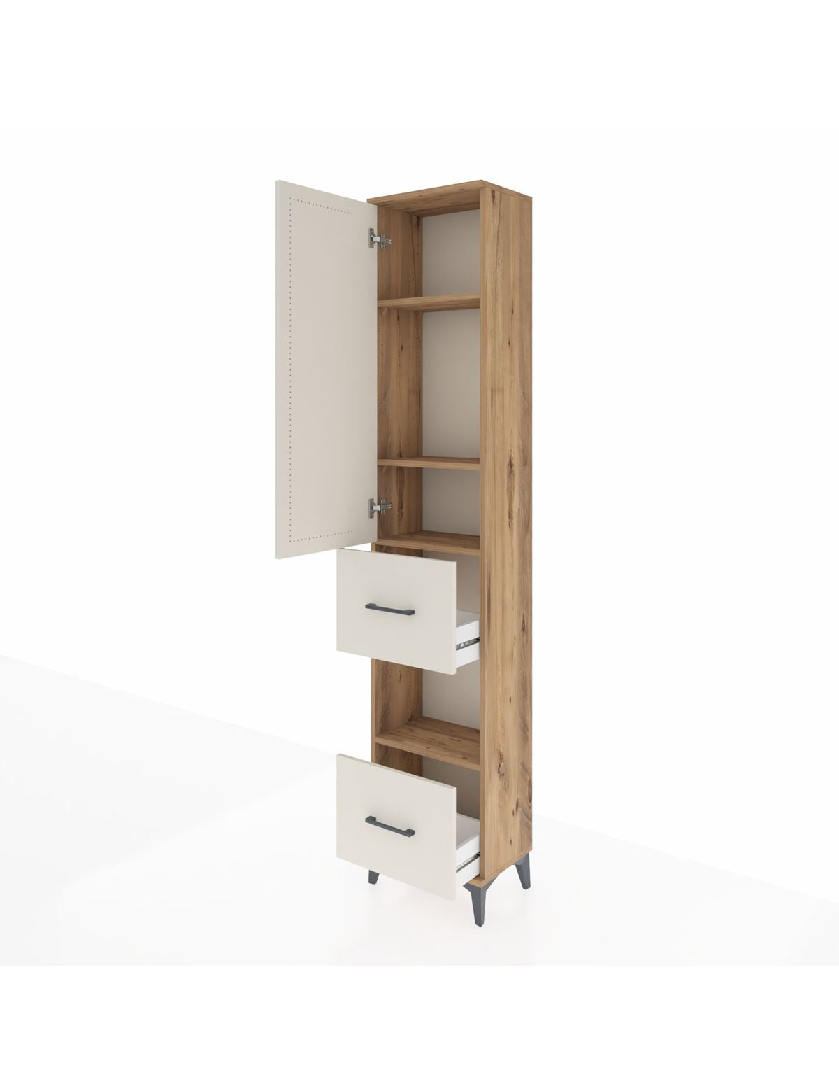 Arges Dolap 4 Raflı 2 Çekmeceli Tek Kapaklı 44x30x221 - S28M140V7A