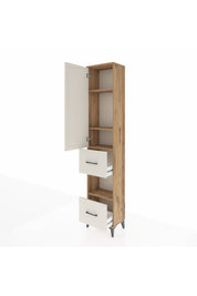 Arges Dolap 4 Raflı 2 Çekmeceli Tek Kapaklı 44x30x221 Çam-Aytaşı