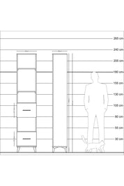 Arges Dolap 4 Raflı 2 Çekmeceli 44x30x221 Aytaşı-Antrasit