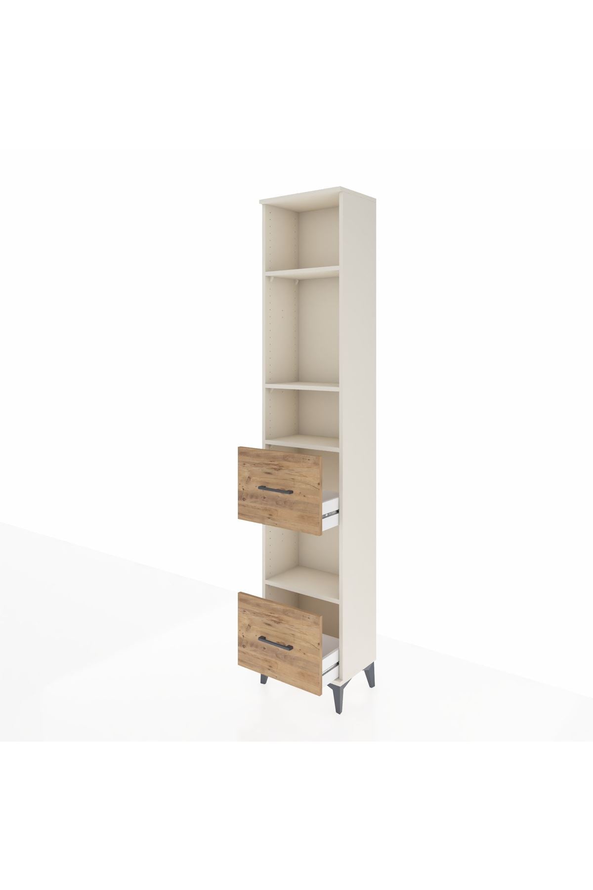 Arges Dolap 4 Raflı 2 Çekmeceli 44x30x221 Aytaşı-Çam