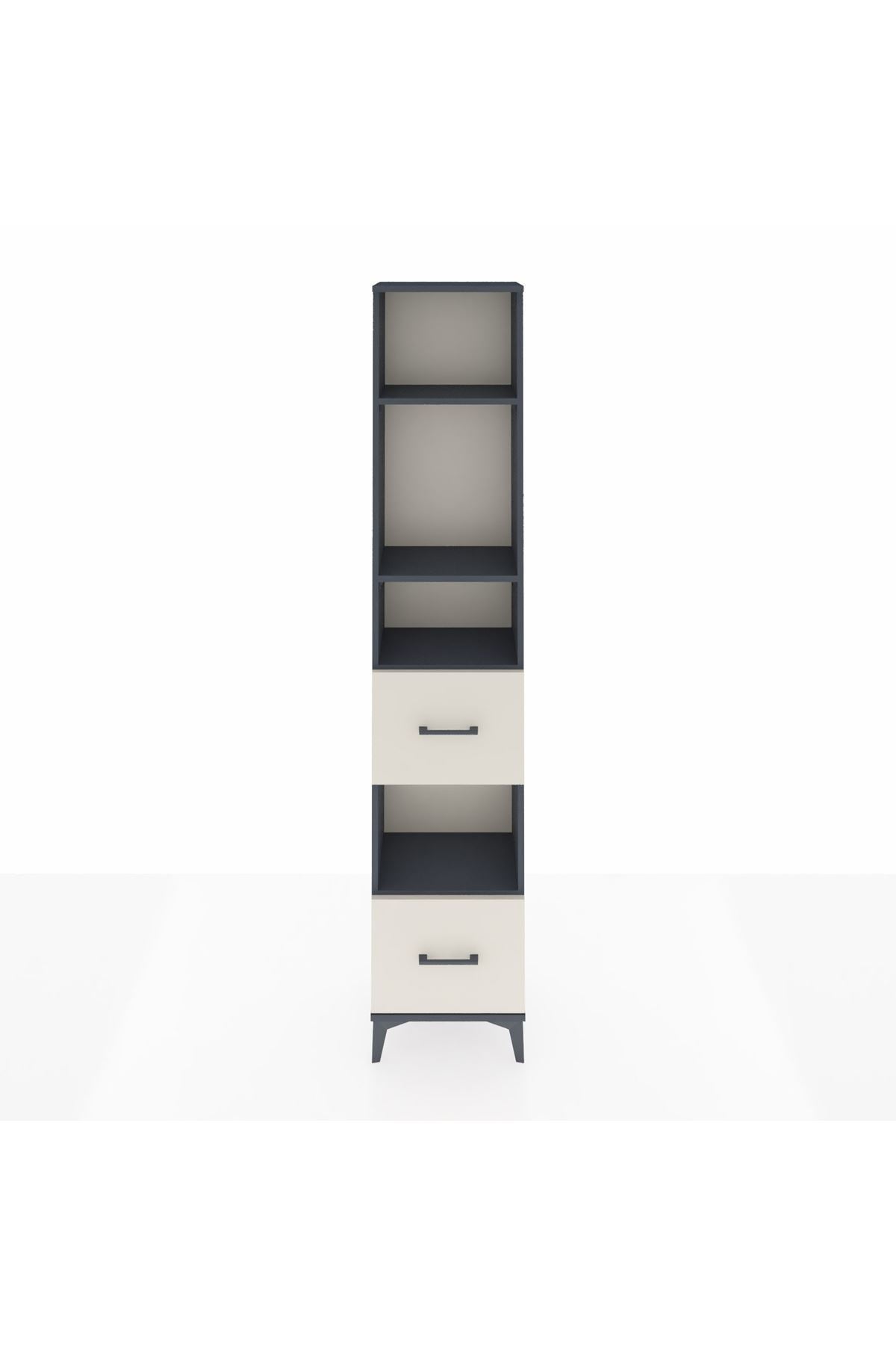 Arges Dolap 4 Raflı 2 Çekmeceli 44x30x221 Antrasit-Aytaşı