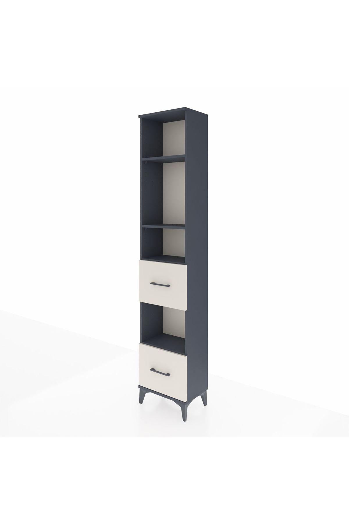 Arges Dolap 4 Raflı 2 Çekmeceli 44x30x221 Antrasit-Aytaşı