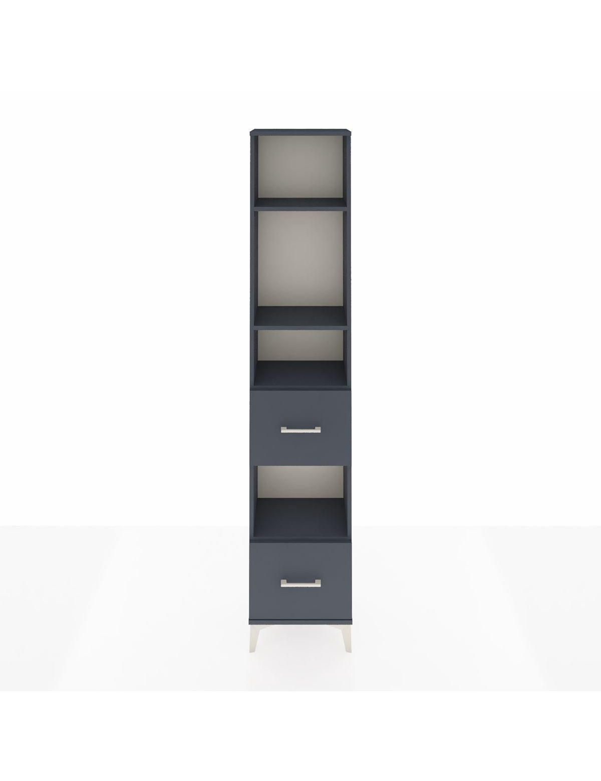 Arges Dolap 4 Raflı 2 Çekmeceli 44x30x221 Antrasit-Antrasit