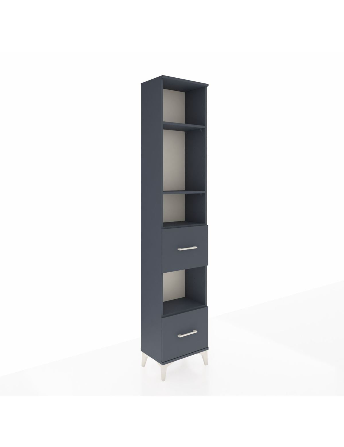 Arges Dolap 4 Raflı 2 Çekmeceli 44x30x221 Antrasit-Antrasit