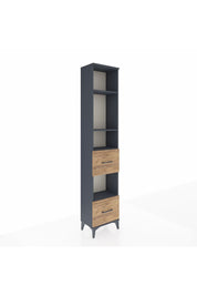 Arges Dolap 4 Raflı 2 Çekmeceli 44x30x221 Antrasit-Çam