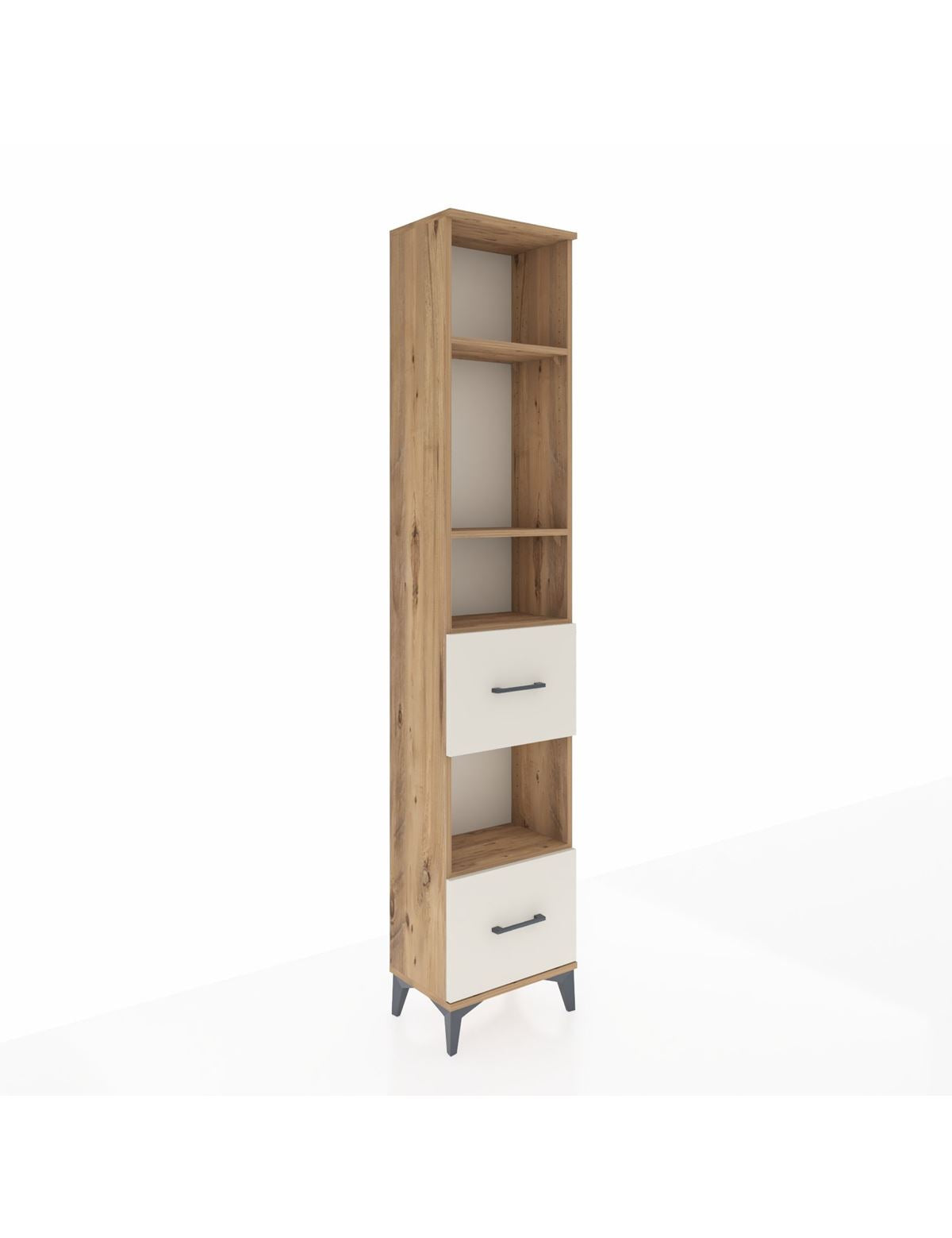 Arges Dolap 4 Raflı 2 Çekmeceli 44x30x221 Çam-Aytaşı