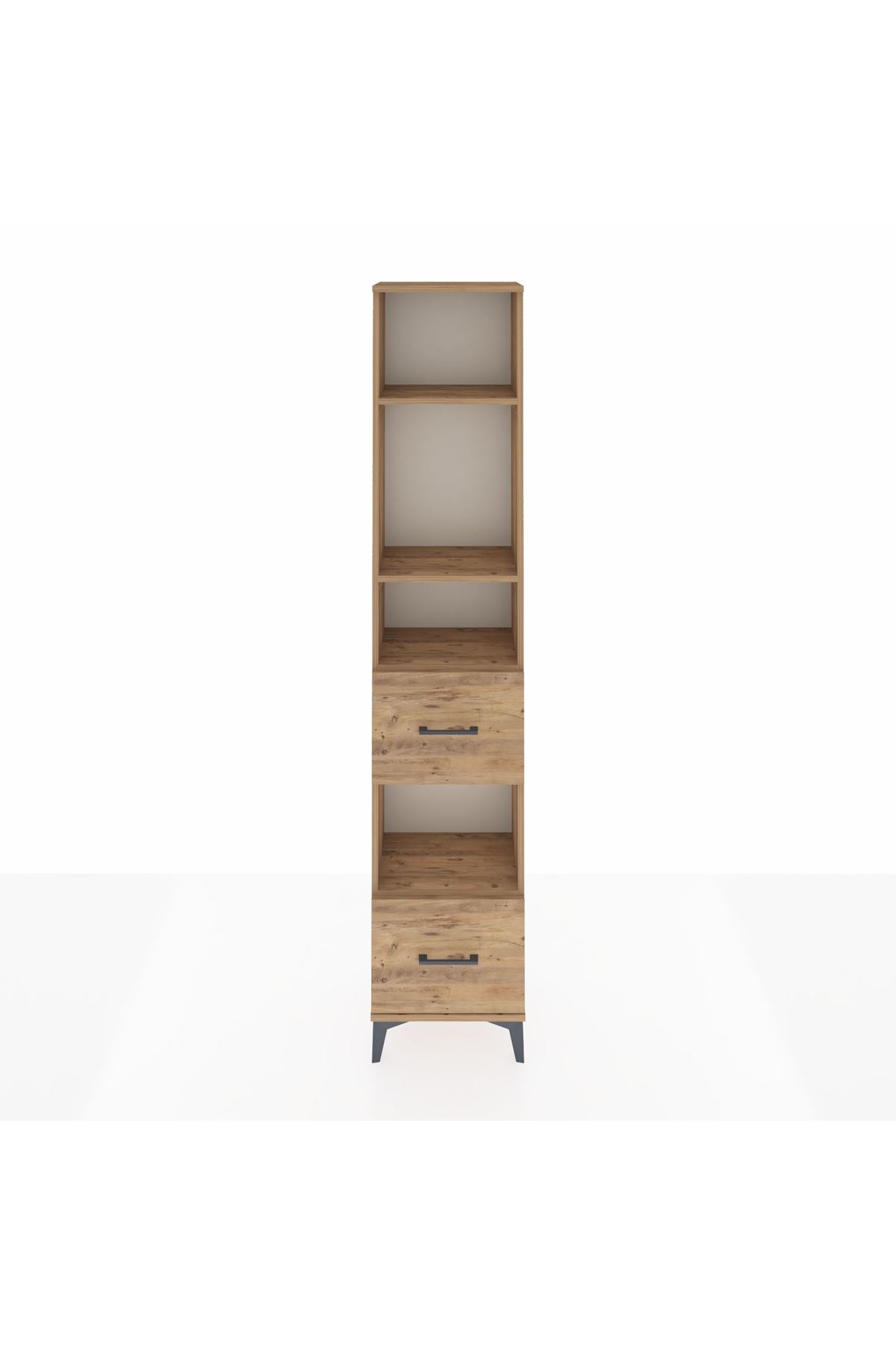 Arges Dolap 4 Raflı 2 Çekmeceli 44x30x221 Çam-Çam