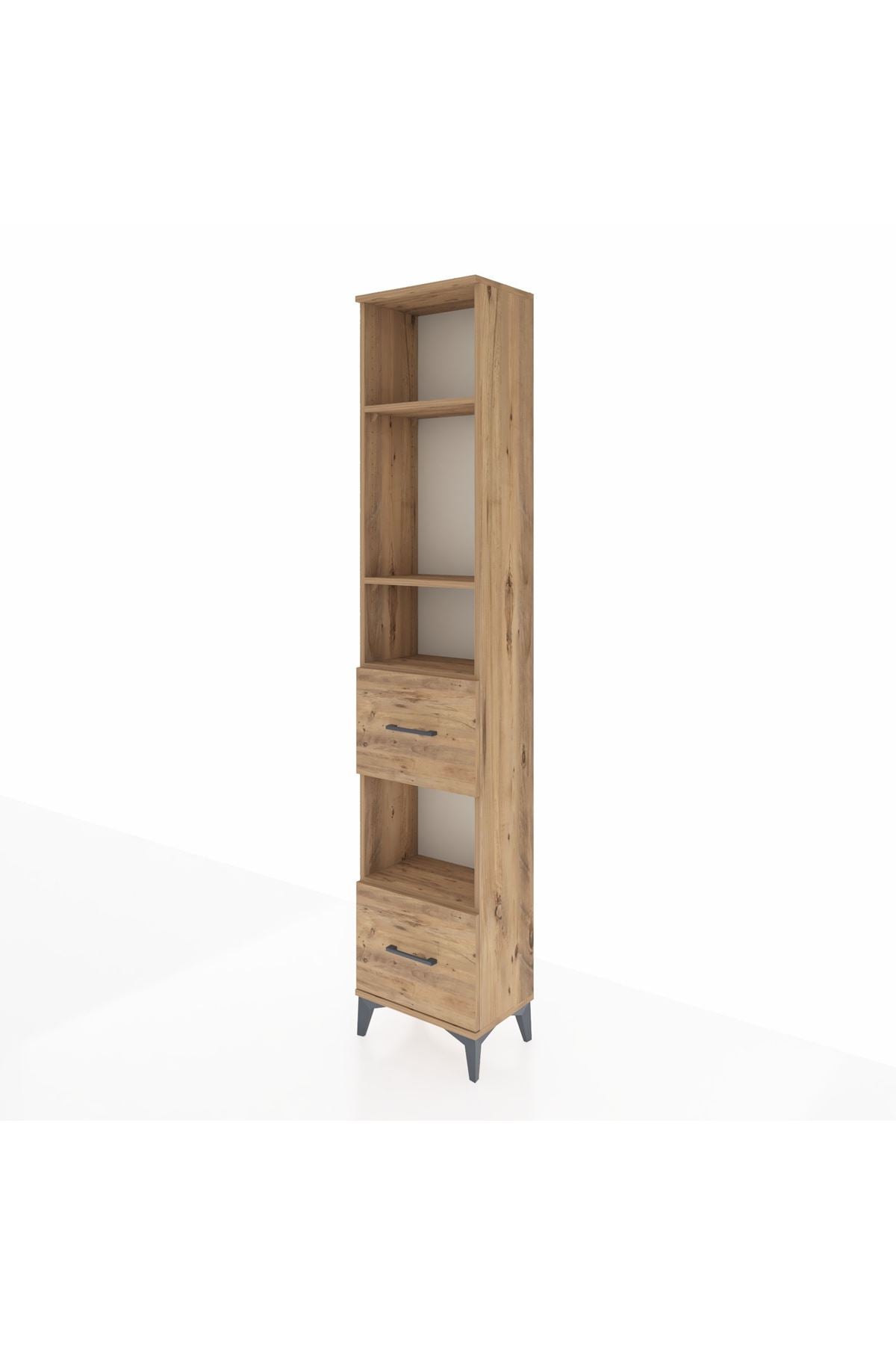 Arges Dolap 4 Raflı 2 Çekmeceli 44x30x221 Çam-Çam