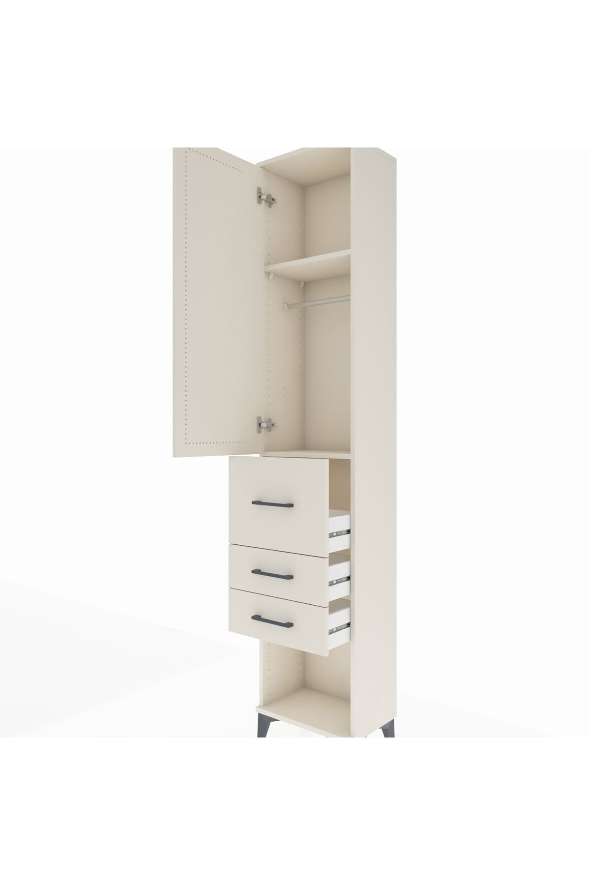 Arges Dolap 2 Raflı 3 Çekmeceli Tek Askılı 44x30x221 Aytaşı-Aytaşı