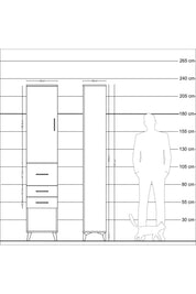 Arges Dolap 2 Raflı 3 Çekmeceli Tek Askılı 44x30x221 Aytaşı-Aytaşı